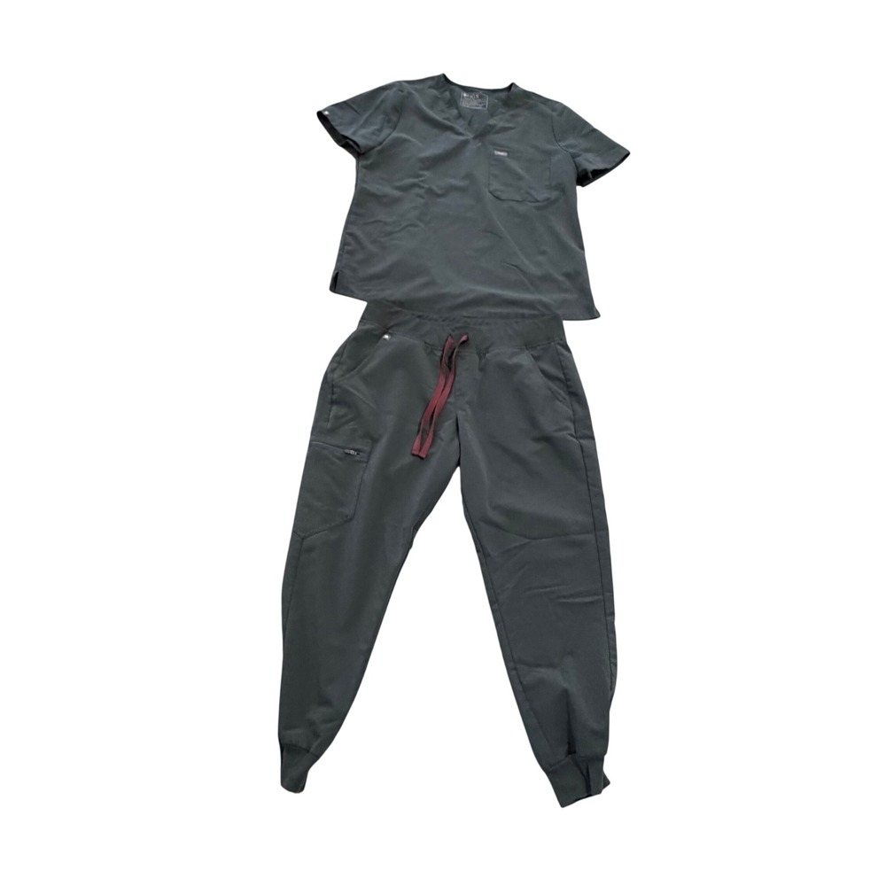 Figs Scrub Set Bonsai Green Catarina Top sz L Zamora Joggers sz L Petite Nurse